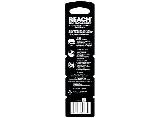 REACH Ultraclean Access Snap-On Flosser & Flosser Refill Head, Mint Flavor, 28 ea