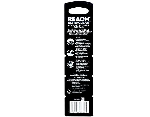 REACH Ultraclean Access Snap-On Flosser & Flosser Refill Head, Mint Flavor, 28 ea
