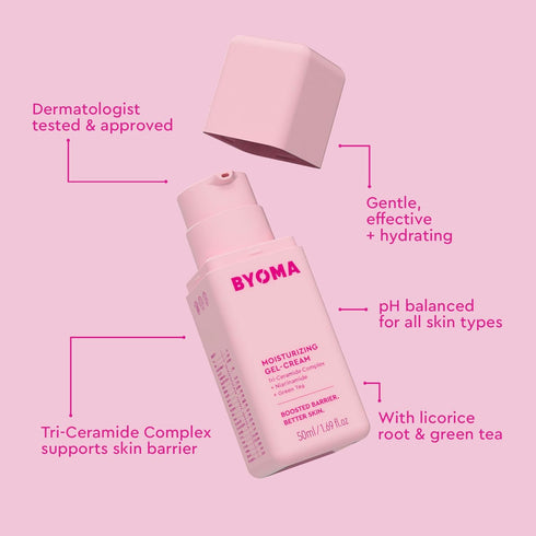 BYOMA Moisturizing Gel Cream - Barrier Repair Face Lotion with Niacinamide and Green Tea