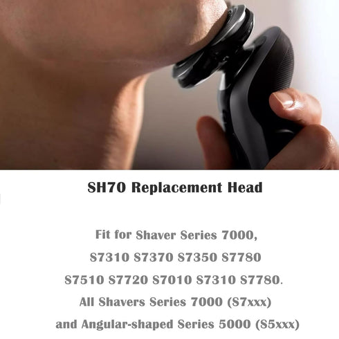 SH70/71 Replacement Heads Blades, Compatible with Neroclo Series 7000 Shavers, 3-Pack OEM Upgrade for Razor Shaver Heads