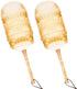 Lambswool Duster for Cleaning, 19.6 inch Natural Feather Duster with Solid Wooden Handle, Leather Hang Strap, 2 Pack