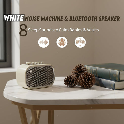 MZYSKJ 4 1 in White Noise Machine & Gentle Bass Bluetooth Speaker, Sleep Sound Machine Portable for Baby, Adults