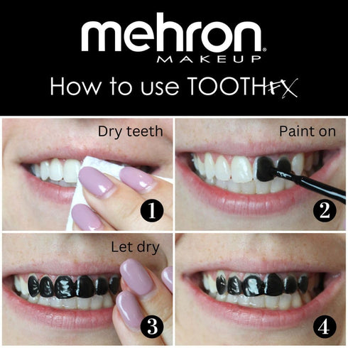 Mehron Makeup Tooth FX Blood Red | Temporary Red Tooth Paint for Halloween, Cosplay, & Theater, .125 oz