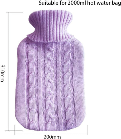 SKUZA 1 2000ml Hot Water Bottle, Winter PC Washable Removable Hot Water Bag Cover for Cold-Proof Hot Water Bottle Hand