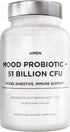 Amen Mood Probiotic Supplement 51 Billion CFU - Organic Prebiotics and Probiotics, Vegan & Non-GMO, 60 Capsules