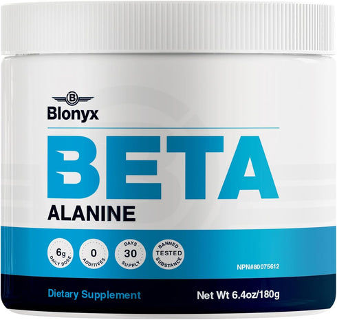 Beta-Alanine Supplement, Enhances Muscular Endurance & Work Capacity, 6g Daily Dose, 30-Day Supply