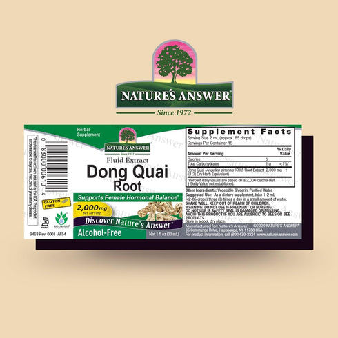 Nature's Answer Dong Quai Women's Support Supplement, Liquid Extract, 1 oz