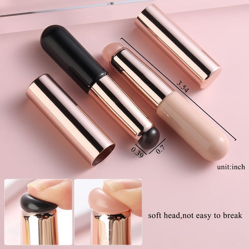 Silicone Brush for Ombre Nail Art, 2Pcs Reusable Gel Polish Gradient Design Applicator Brush for Nail Art Manicure