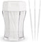 200Pcs 2-in-1 Interdental Brushes Toothpicks for Teeth, Portable Soft Bristle Floss Picks in Clear Storage Box