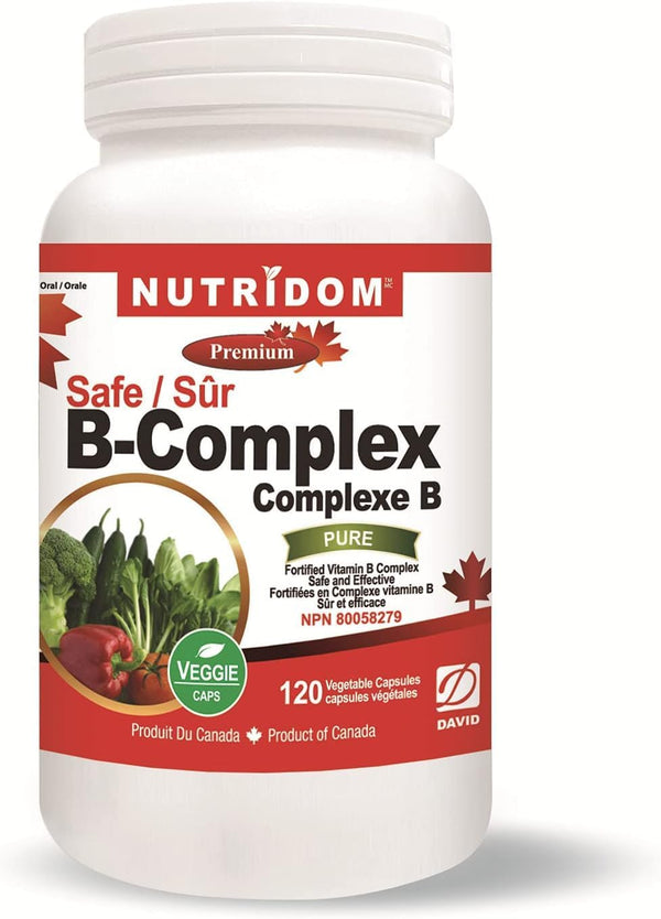 Fortified Vitamin B-Complex 200 mg, 120 Count - All Vegan B-Vitamins Including B12, B1, B2, B3, B4, B5, B6, B7, B9