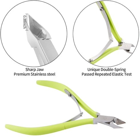 YINYIN Professional Cuticle Trimmer with Pusher and Cutter, Stainless Steel Clippers for Fingernails