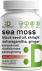 Irish Sea Moss 7000mg Per Serving - 240 Veggie Capsules, 14 Superfood Complex, 3000mg Black Seed Oil, 2000mg
