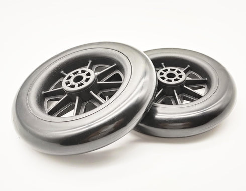 Universal Walker replacement wheels,5”Caster Wheels,Axle mounting hole diameter: 5/16" (8MM), shaft height: 30MM,Universal Walker and Bariatric Walker replacement parts,Without Axle.(1Pr,Black) by ForconMed