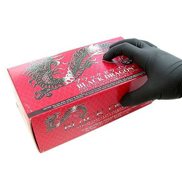 Microflex Black Dragon Powder-Free Latex Gloves, Small, Box of 100