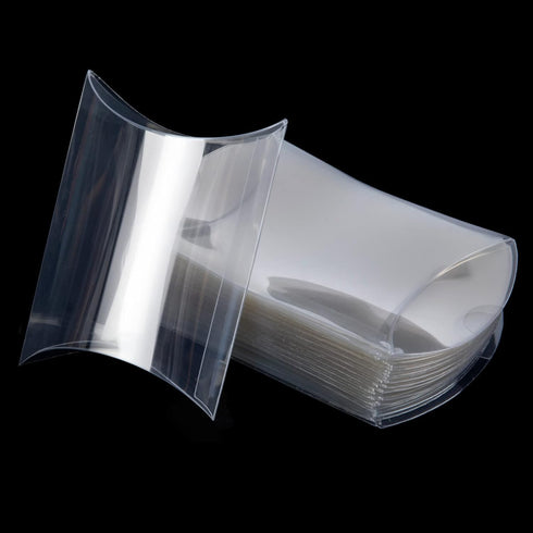 ISKYBOB 50 Pack Clear Plastic Pillow Boxes for Favors, Mini Gift Boxes for Candy Treats, 4x2