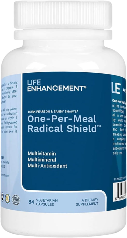 Life Enhancement One-Per-Meal Radical Shield, Multi-Antioxidant, Multivitamin Supplement, 84 Servings