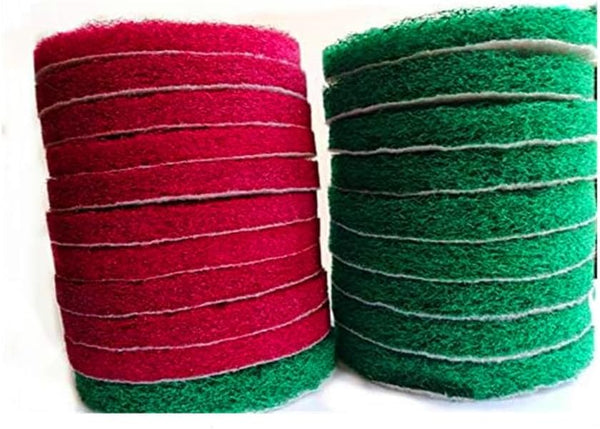 20 Pieces Scrub Pads Drill Power Brush Cleaning Kit, 5 Inch, Includes 2 Kinds of Abrasive Buffing Pads