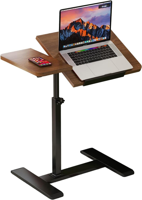 Naiveferry Height Adjustable Laptop Mobile Standing Desk with Wheels, Bedside Table Tilting Laptop