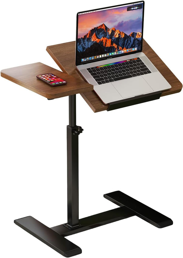 Naiveferry Height Adjustable Laptop Mobile Standing Desk with Wheels, Bedside Table Tilting Laptop