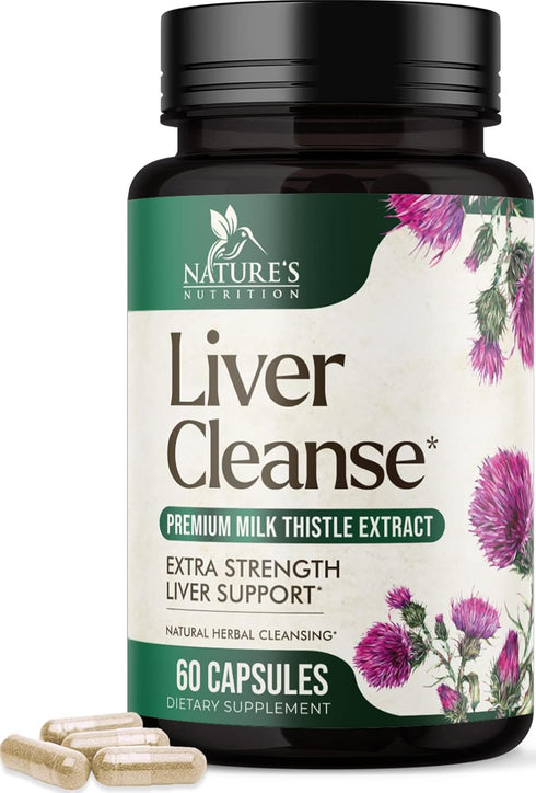 Liver Cleanse Detox & Repair Formula 60 Capsules, Herbal Support with Milk Thistle, Artichoke Extract & Turmeric