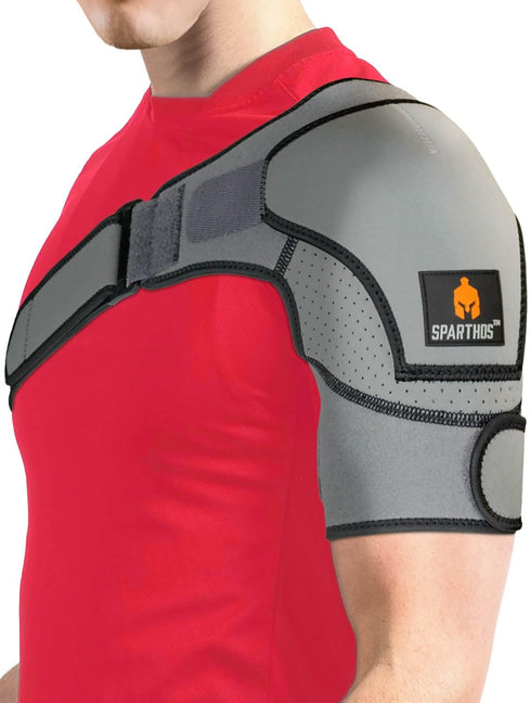 Sparthos Shoulder Brace for Light Support - Adjustable Sleeve for Rotator Cuff Relief, Fits Left or Right