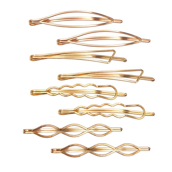 Messen Hair Pins Set Geometric Hair Clips Metal Hairpin Minimalist Hair Styling Jewelry Accessories (8 Pieces, Style 7)