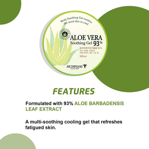 Skinfood Aloe Vera Soothing Gel, 93%, 10.14 fl oz (300 ml)