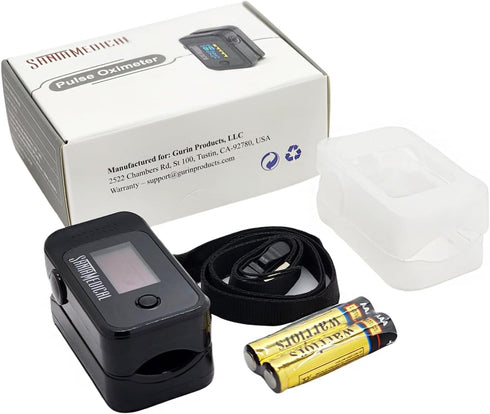 Santamedical Dual Color OLED Fingertip Pulse Oximeter Blood Oxygen Saturation Monitor (SpO2) with Case, Batteries,