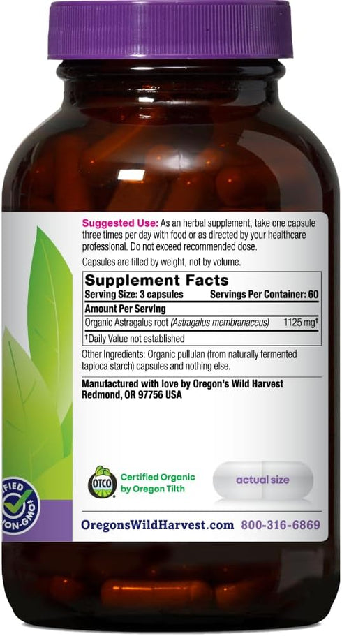 Oregon's Wild Harvest Organic Ashwagandha Non-GMO Herbal Supplements for Stress Relief, Immune Support, 180 Count
