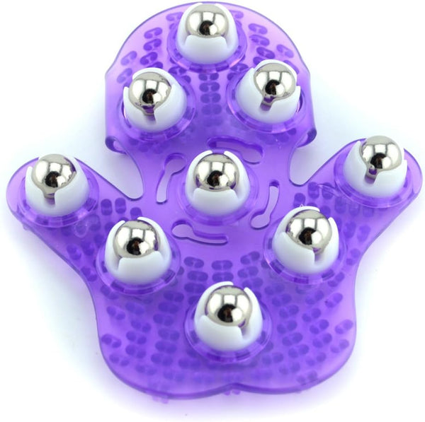 SAMYO Palm Shaped Massage Glove Body Massager with 9 360-degree-roller Metal Roller Ball
