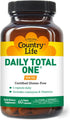 Country Life Daily Total One Multivitamin, Iron Free, 60 Vegan Capsules, Once a Day Multivitamin & Multimineral Complex