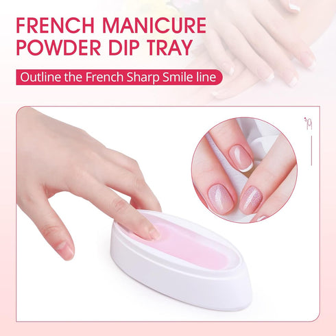 krofaue Nail Dip Container, Dipping Powder Tray for French Nail Smile Line Molding, Fashion Nail Tool