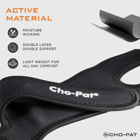 Cho-Pat Dual Action Double-Layer Adjustable Knee Strap for Pain Relief, Small
