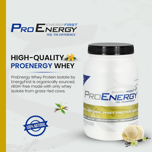 EnergyFirst Vanilla Whey Protein Isolate - Grass-Fed, Gluten-Free | 2lb, 37 Servings