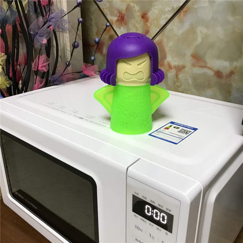 Angry Mom Microwave Cleaner, Mad Mama Steam Cleaner, Just Add Vinegar and Water for Easy Cleaning, Green
