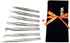 Professional Tweezers Set - FEITA Precision Tweezers with Travel Case - Silver 7Pcs