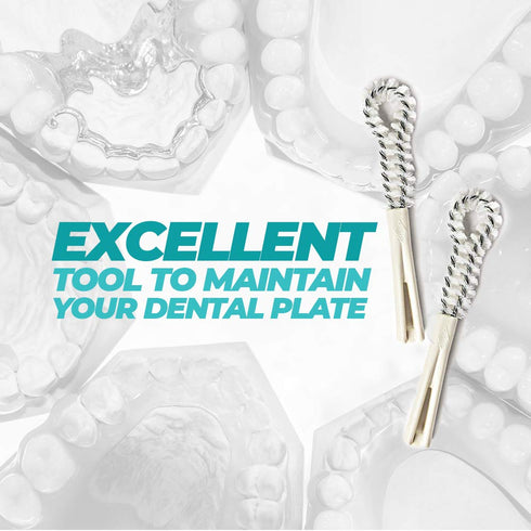 Fuller Brush Dental Plate Brush - Soft but Stiff Hygienic Cleaner for Dentures, Plates, Retainers - Oral Hygiene Tool