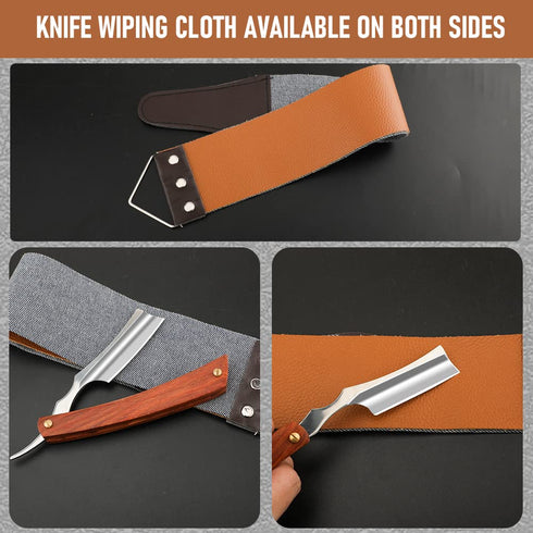 Professional Straight Razor with Strope - Premium Stainless Steel Barber Shaver Razor for Men’s Grooming (NO.150)