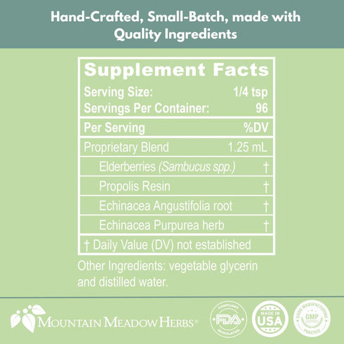 Immune Immune 4 oz Mountain Meadow Herbs Family Booster Extract with Sambucus Elderberry and Echinacea | Optimal