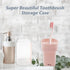 Portable Travel Toothbrush Case, Toothbrush Storage Organizer for Bathroom and Travel (Pink)