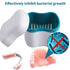 Denture Bath Case with Basket, Cleaning Box Container, Soaking Cup Cleaner for Dentures and False Teeth