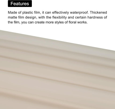 MECCANIXITY 10 Pcs Gold Edge Flower Wrapping Paper, Khaki 22.8x22.8 Inch Waterproof for DIY Crafts