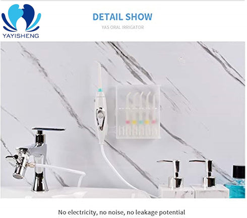 Water Flosser for Family Use, Oral Irrigator Non-Electric Safety Adjustable Faucet & Shower Spa, Water Pressure Dental Oral Care Tooth Cleaning.