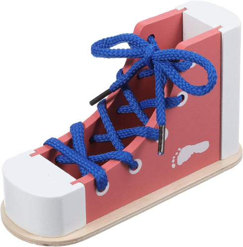 Heclia Shoe Ties Practice for Kids Learn to Tie Shoes with Wooden Lacing