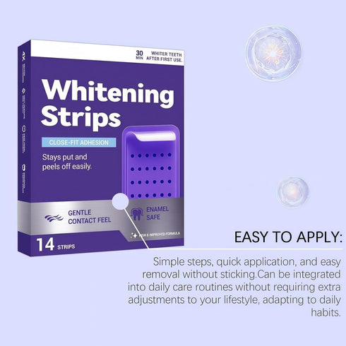 HEDGAUCP 14 Purple Teeth Whitening Strips, Gentle Daily for Surface Stain Reduction & Natural Shine, Portable for Home
