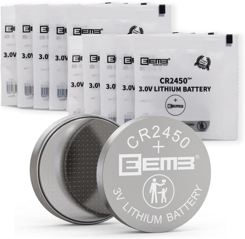 EEMB 10 PACK CR2450 3V Lithium Button Coin Cell Batteries for Watch, Alarm System