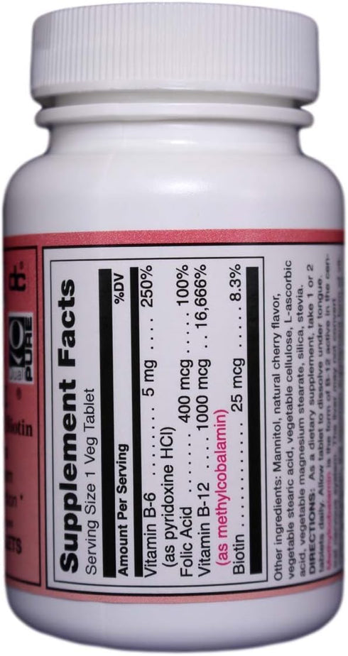 Unique B-12 Sublingual B Vitamins, 90 Vegi Caps