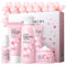 Sakura Skincare Kit for Teenage Girls - 5Pcs Travel Present Set with Cleanser, Toner, Serum, Eye Cream, Face Cream