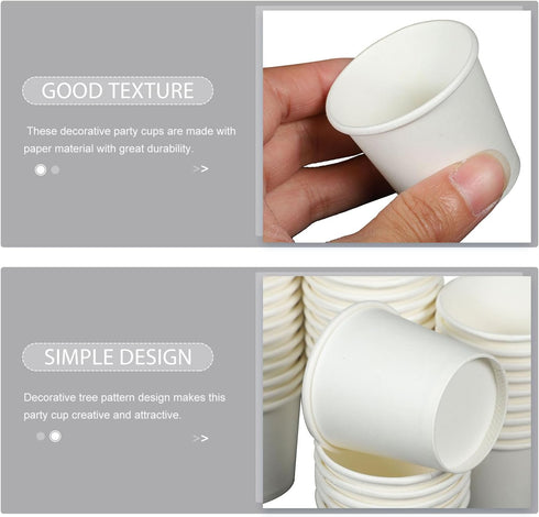 ZUNOXAZ 1.7Oz (50Ml) 100pcs Disposable White Paper Mouthwash Cups Small Bathroom Drinking Cups for Coffee Juice