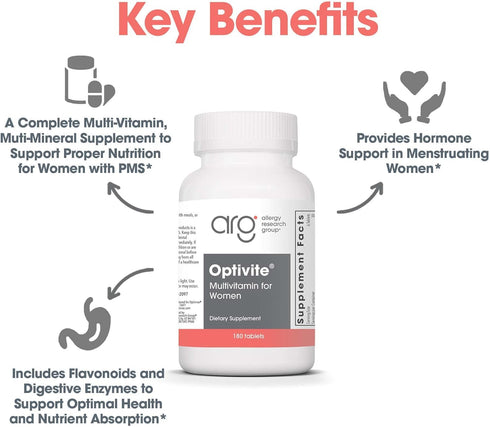 Optimox Optivite PMT Supplement - PMS Support for Women, 180 Count